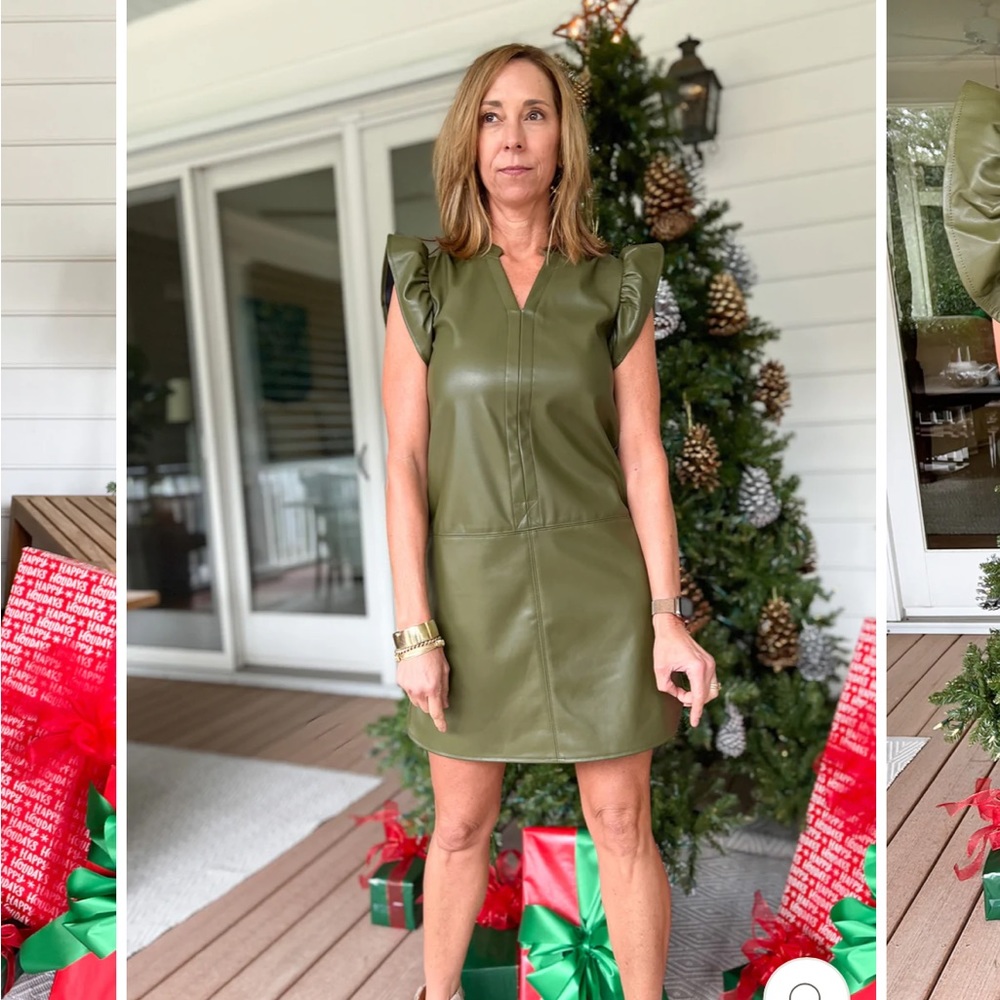 THML faux leather dress